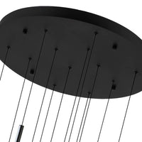 Lustre Cascade LED Noir Connecté pour Salle à Manger