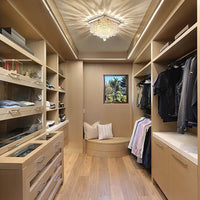 Plafonnier Carré Cristal Couloir allumé ambiance