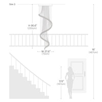 Lustre Spirale Cristal Design pour Escalier et Entrée