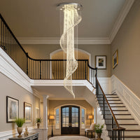 Lustre Spirale Cristal Design pour Escalier et Entrée