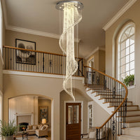 Lustre Spirale Cristal Design pour Escalier et Entrée