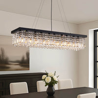 Lustre Rectangulaire Cristal Salle à Manger