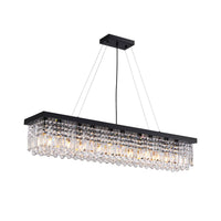 Lustre Rectangulaire Cristal Salle à Manger noir