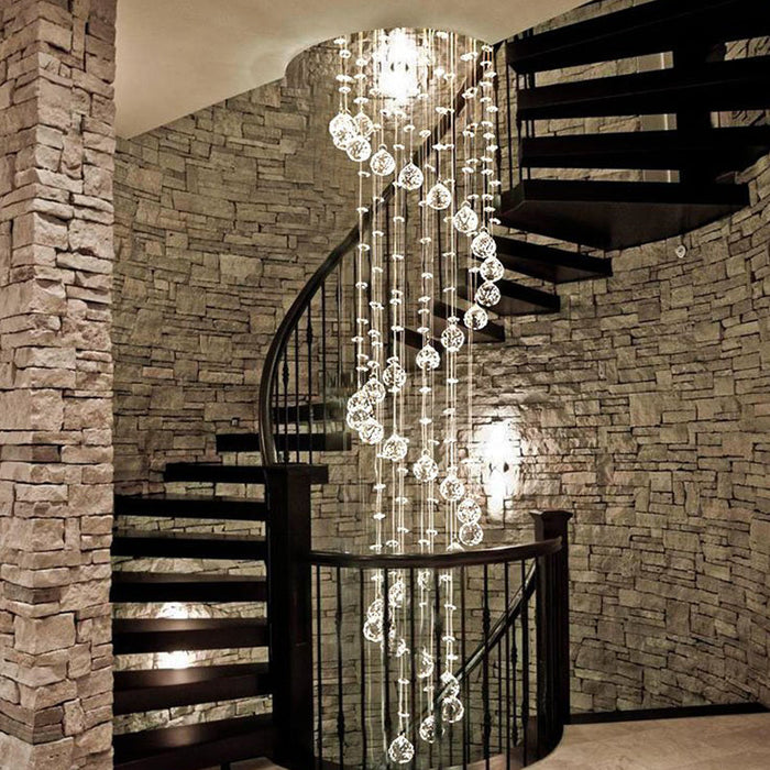 Lustre Spirale Cristal Escalier pour Salle à Manger