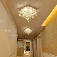 Plafonnier Carré Cristal Couloir en situation