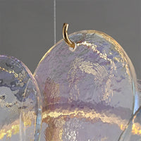 Lustre Verre Ondulé Doré pour Salle à Manger