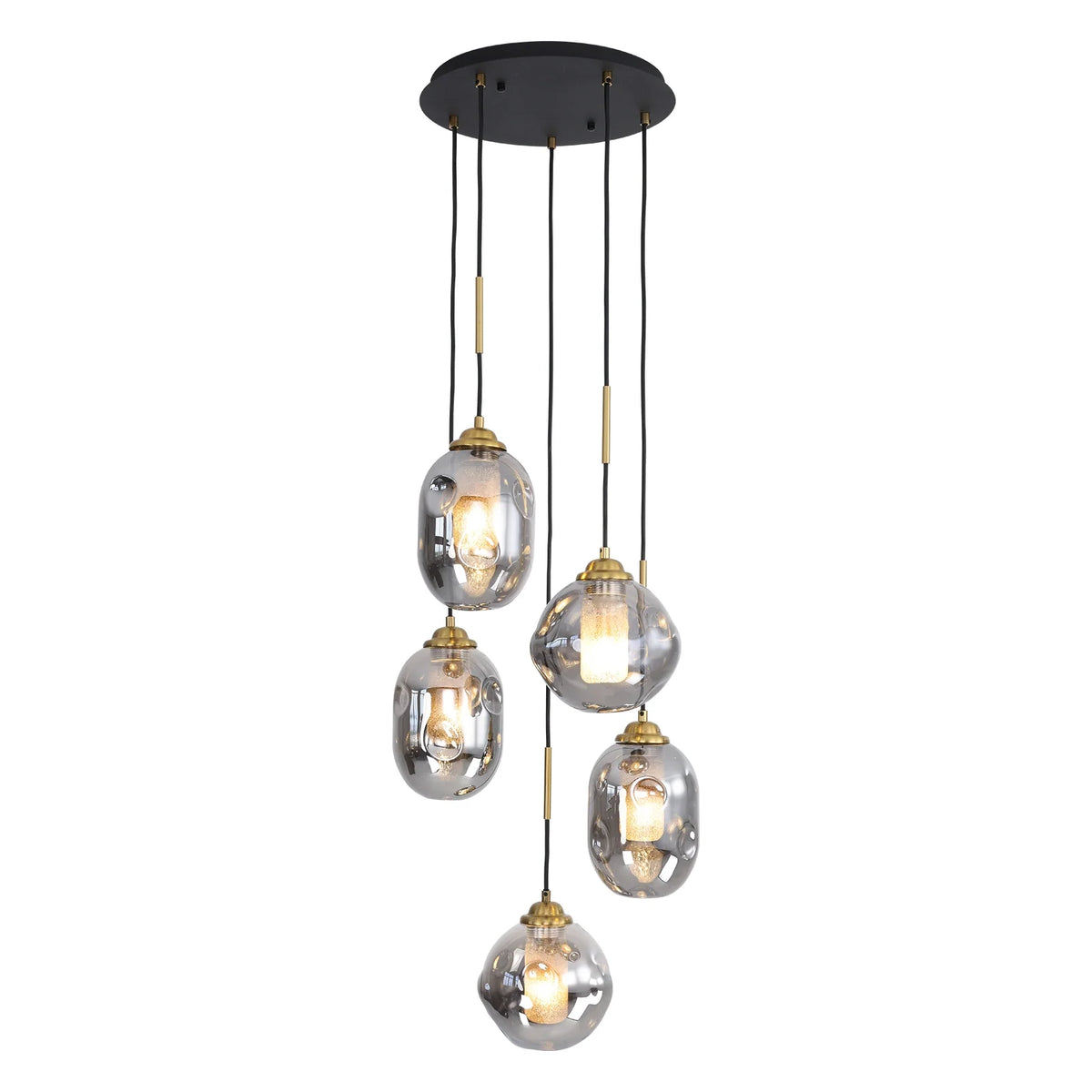 Lustre Verre Effet Lave Multi Lumières pour Escalier et Entrée