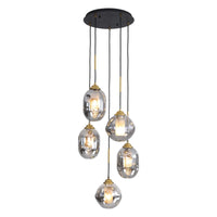 Lustre Verre Effet Lave Multi Lumières pour Escalier et Entrée