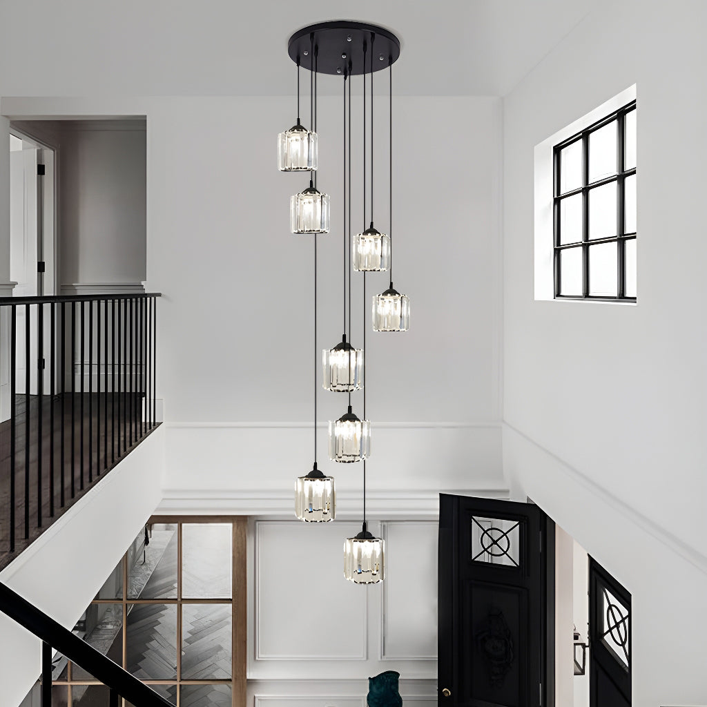 Lustre Spirale Escalier Multi Lumières pour Salon