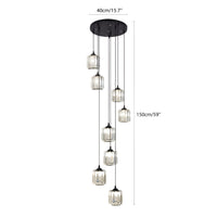 Lustre Spirale Escalier Multi Lumières pour Salon
