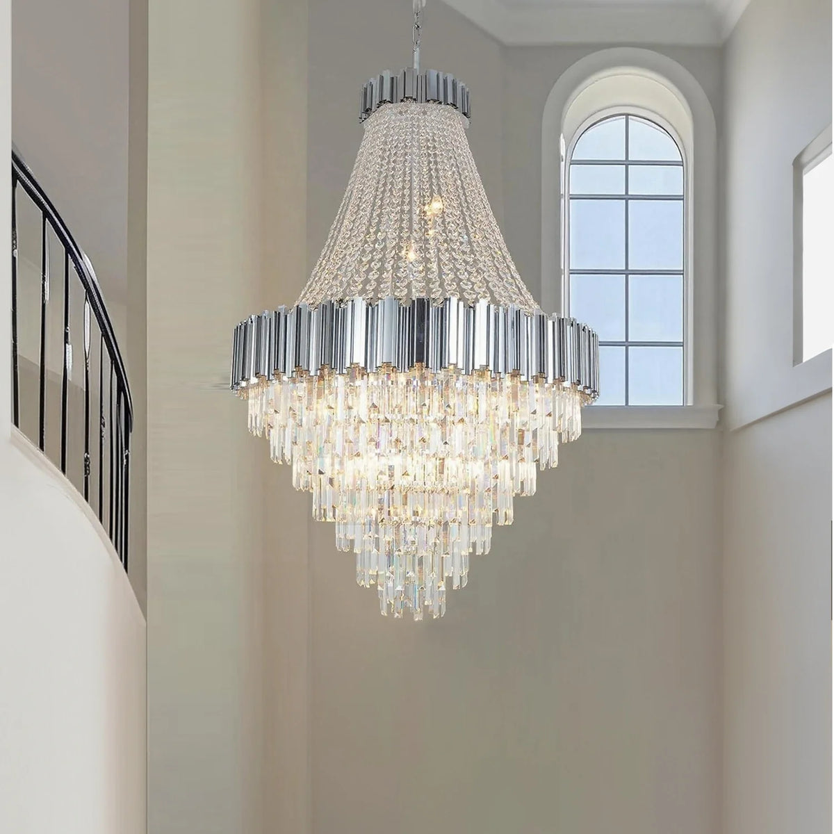 Lustre Cristal Étages pour Salle à Manger