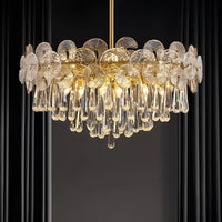 Lustre Verre Doré Boules Salon
