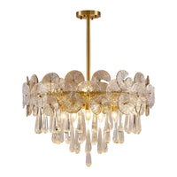 Lustre Verre Doré Boules Salon