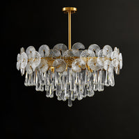 Lustre Verre Doré Boules Salon