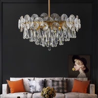 Lustre Verre Doré Boules Salon