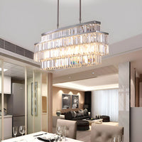 Lustre Rectangulaire Cristal Salle à Manger Étagé