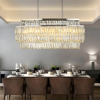 Lustre Rectangulaire Cristal Salle à Manger Étagé salle à manger