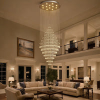 Lustre Spirale Cristal Grand Format pour Salon