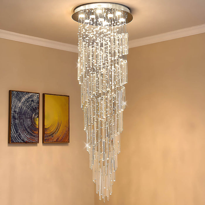Lustre Spirale Cristal Escalier pour Escalier et Entrée