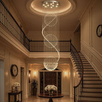 Lustre Spirale Cristal Entrée vue d'ensemble