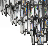 Lustre Cristal Noir K9 Rond pour Salle à Manger