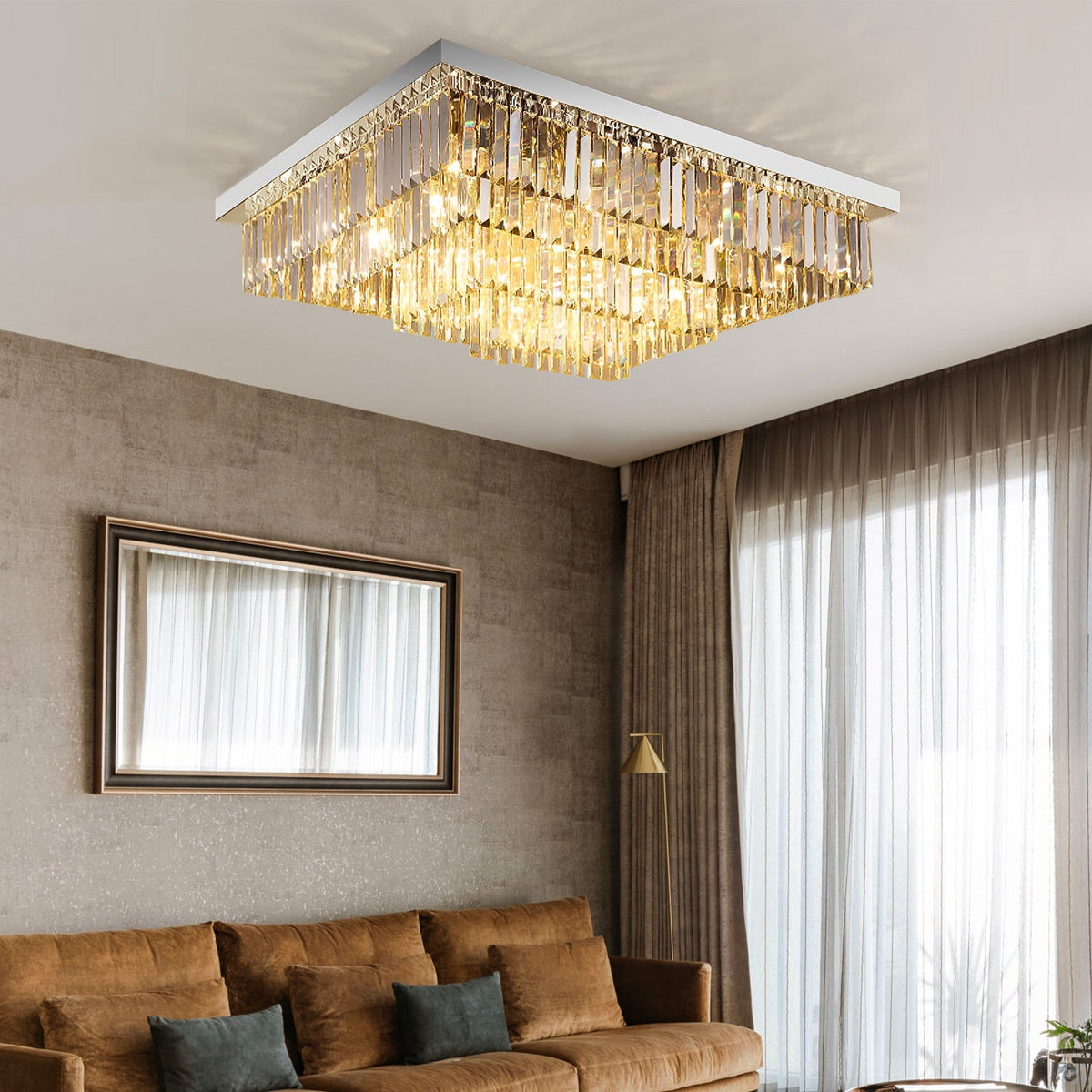 Lustre Rectangulaire Cristal Salle à Manger 15 Lumières