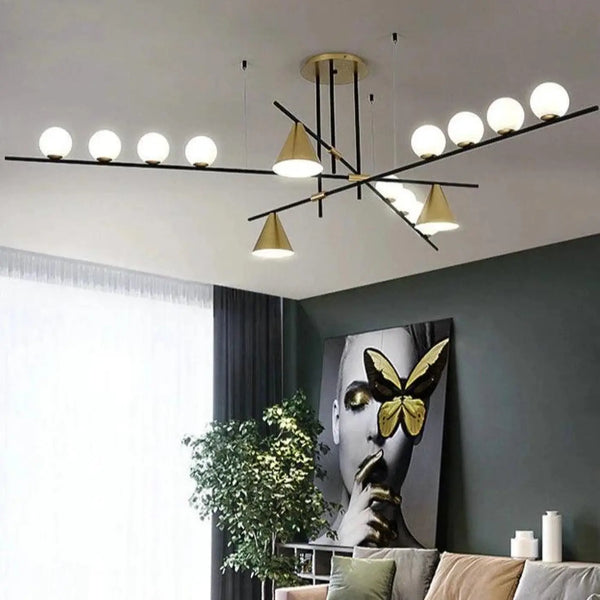 Lampe Suspendue Boule Noire Moderne