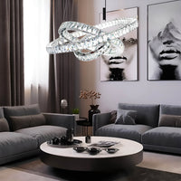 Lustre Anneau Cristal Argenté vue d'ensemble