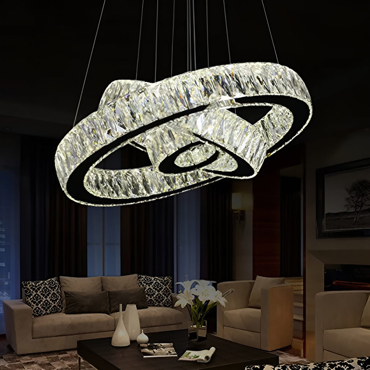 Détail du lustre cristal