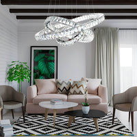 Lustre Anneau Cristal Argenté