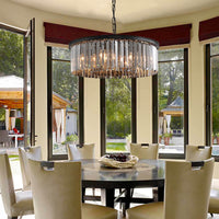 Lustre Rectangulaire Cristal Gris en situation