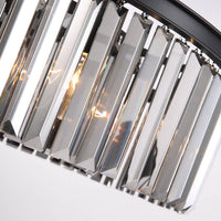 Lustre Rectangulaire Cristal Gris gros plan