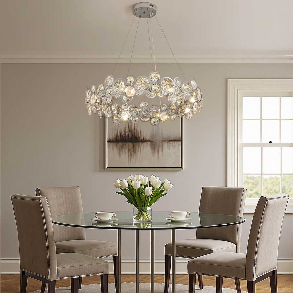 Lustre Opale Cristal Chrome