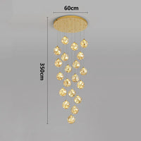 Suspension Cascade LED Dorée pour Escalier