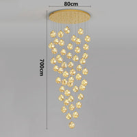 Suspension Cascade LED Dorée pour Escalier