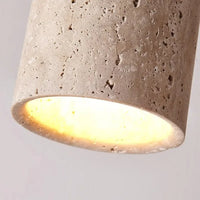 Plafonnier Cylindrique Pierre et Bois