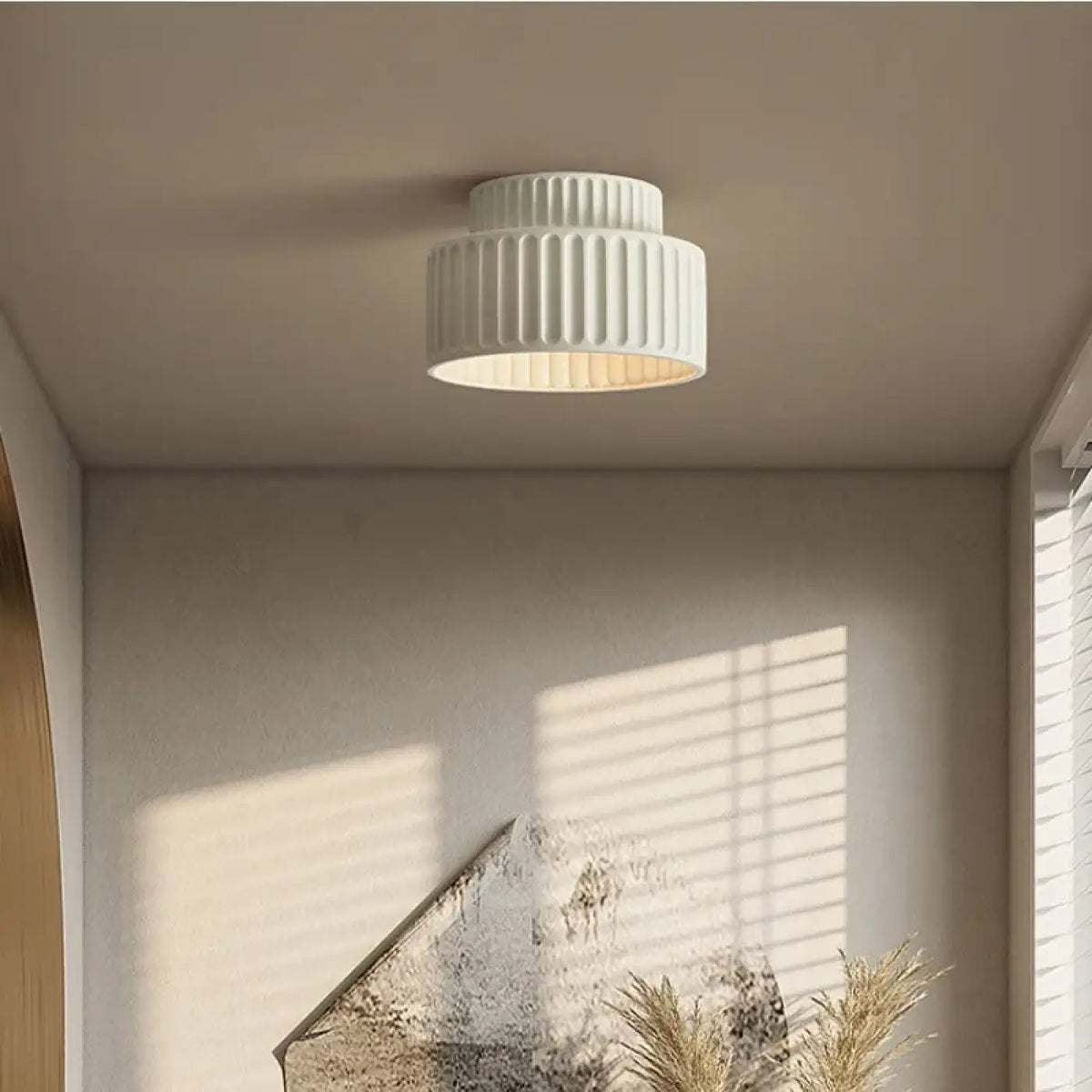 Plafonnier Cylindrique Strié au Look Rétro