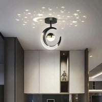 Plafonnier Lune Étoilée LED pour Chambre