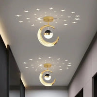 Plafonnier Lune Étoilée LED pour Chambre