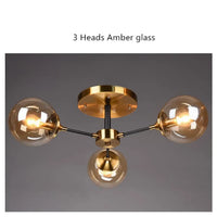 Plafonnier en Verre Ambré Style Vintage