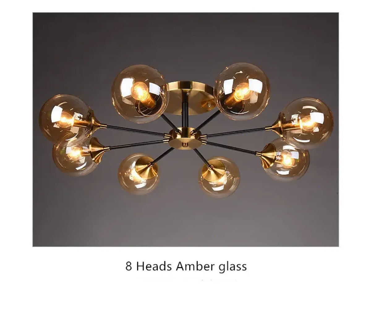 Plafonnier en Verre Ambré Style Vintage