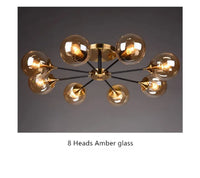 Plafonnier en Verre Ambré Style Vintage