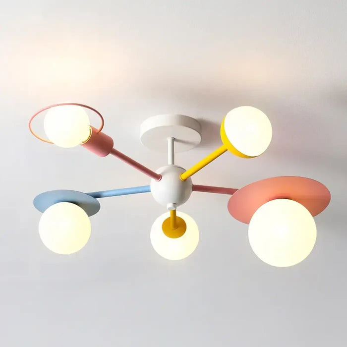 Plafonnier Grappe de Sphères Colorées pour Chambre