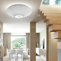 Plafonnier Dôme en Tissu Blanc ou Beige