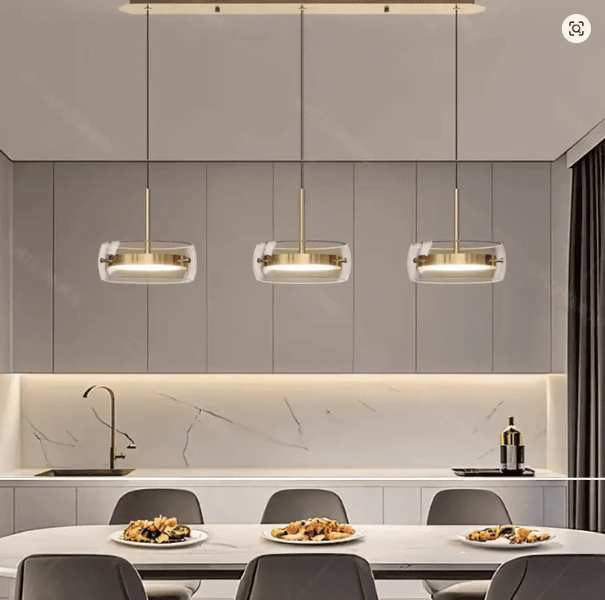 Lampe Suspendue Atelier en Métal pour Cuisine