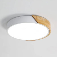 Plafonnier LED Bois et Blanc Scandinave