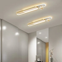 Plafonnier LED Ovale Doré avec Cristal