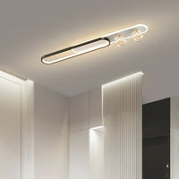Plafonnier LED Ovale Doré avec Cristal
