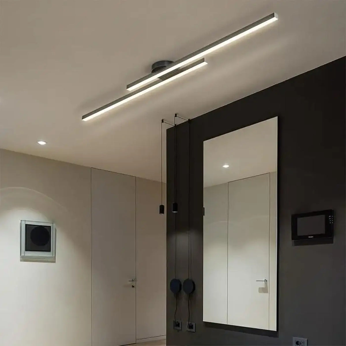 Plafonnier LED Linéaire Orientable Noir ou Blanc