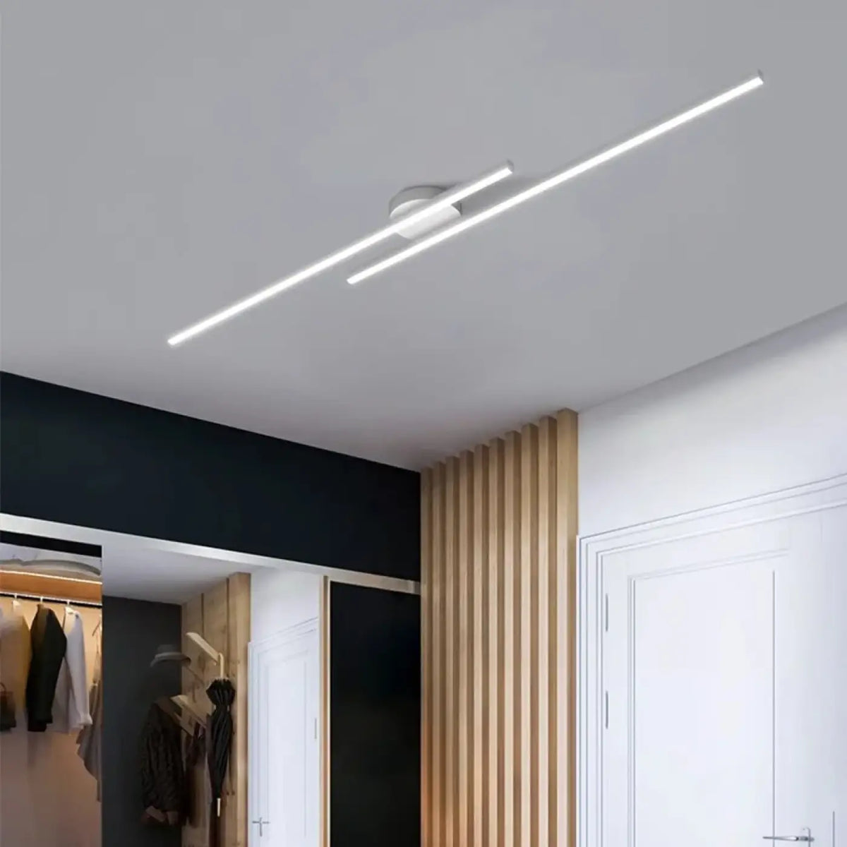 Plafonnier LED Linéaire Orientable Noir ou Blanc